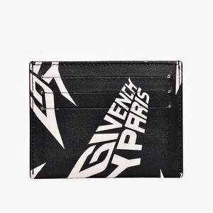 Givenchy Black White Logo Leather Card Holder